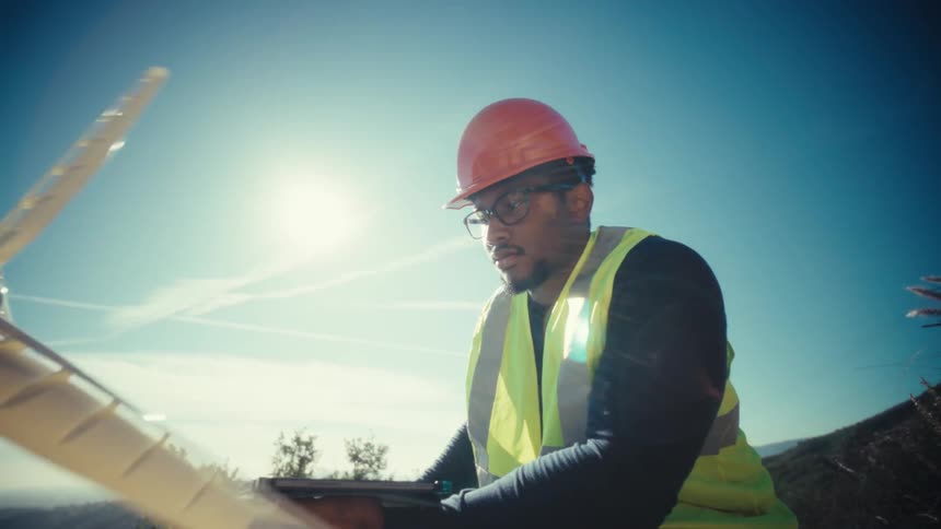 A construction worker outdoors