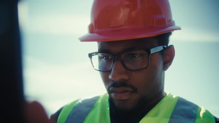 A construction worker outdoors