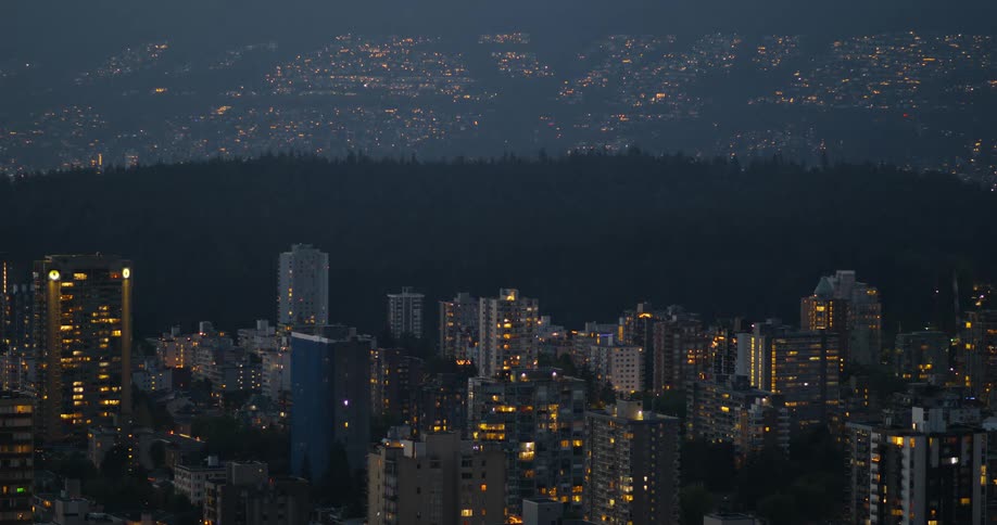 Metropolitan city skyline at night