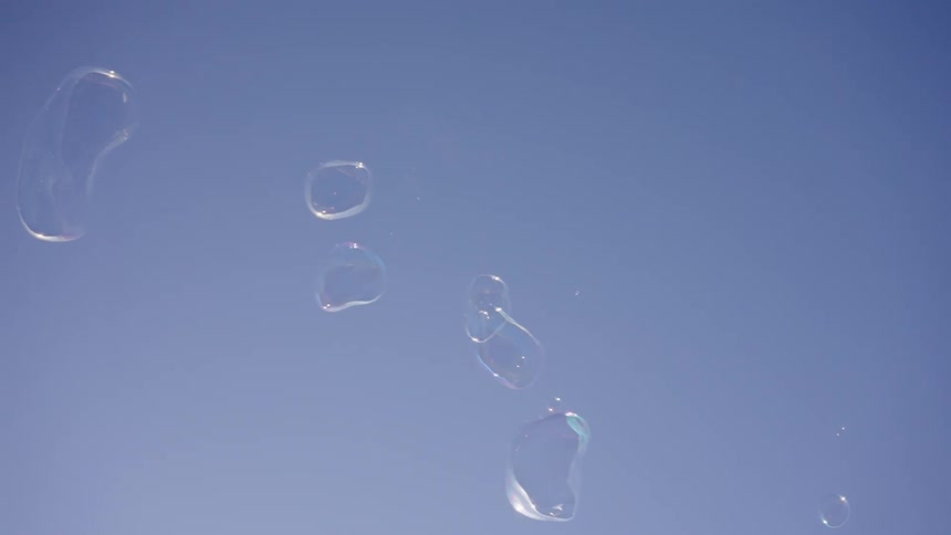 Sunlight reflects on the bubbles