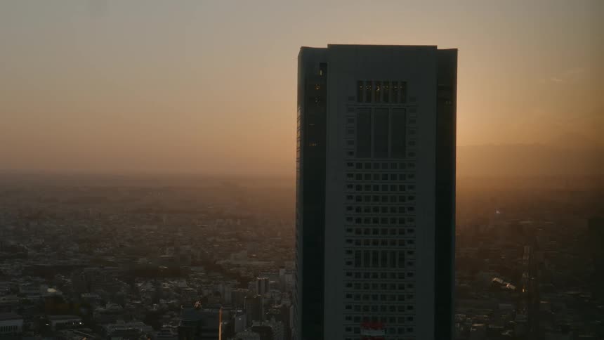 Heavy fog lays over the city