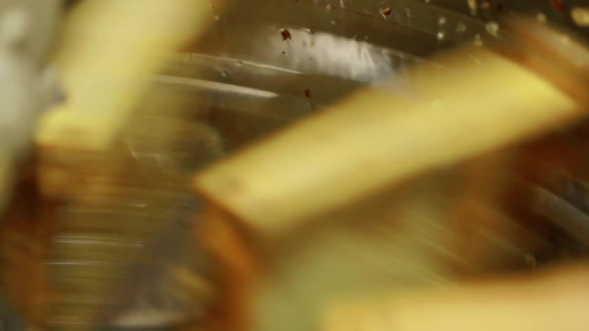 Moving machine with blur on a metallic surface