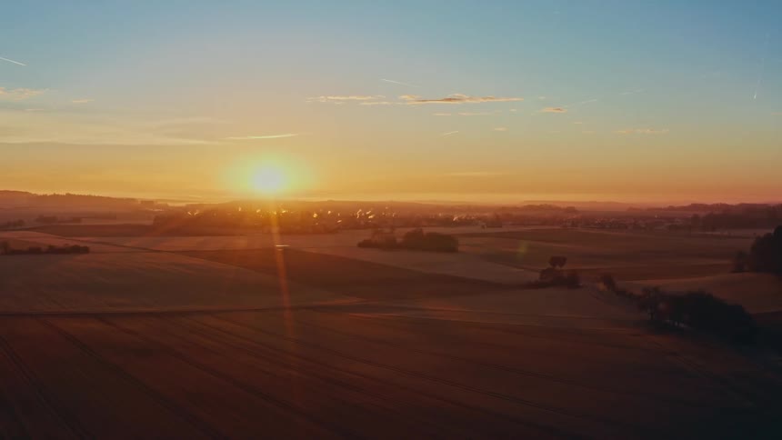 An aerial view of a farm