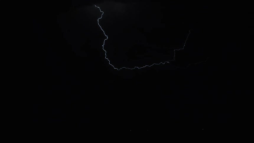 Nighttime lightning strikes