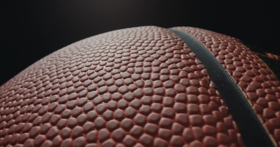 A basketball rotates smoothly