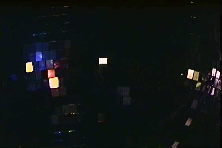 Light reflects on the spinning disco ball