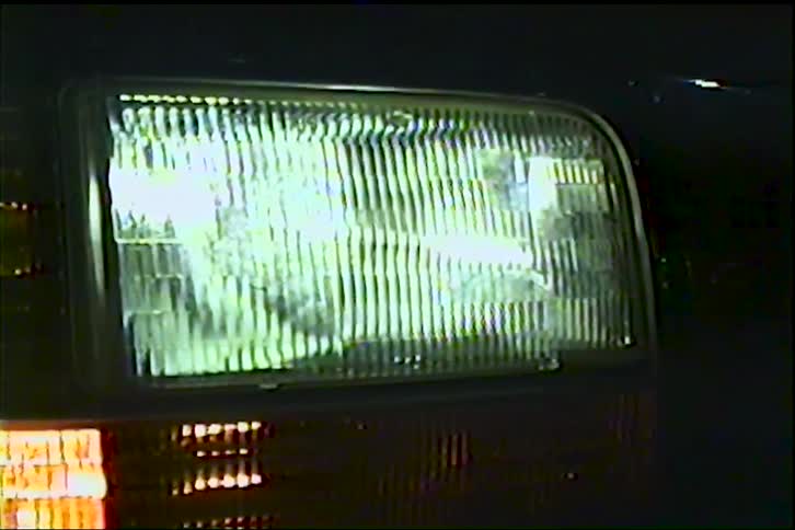Headlight and amber turn signal lit on