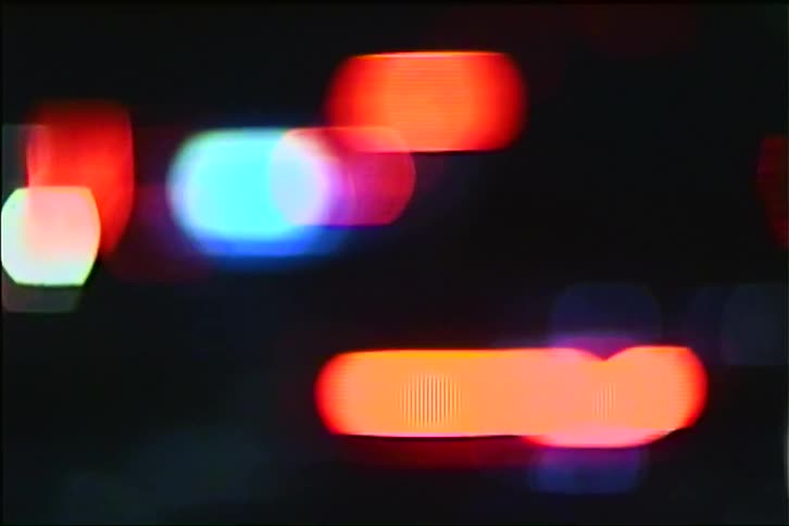 Blurred city lights at night