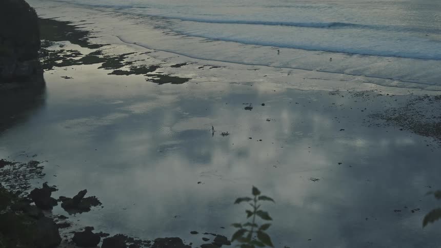 Landscape of a deserted beach calm at dawn