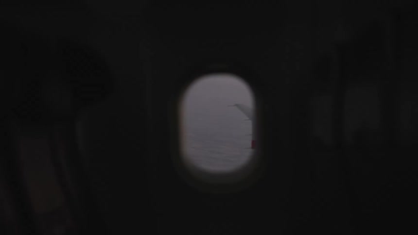 A view of a window in a plane