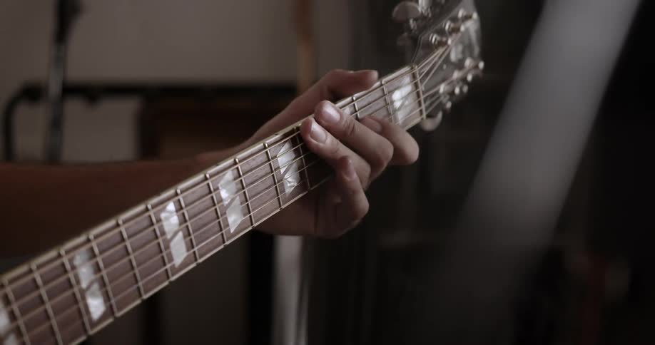 A person playing a guitar