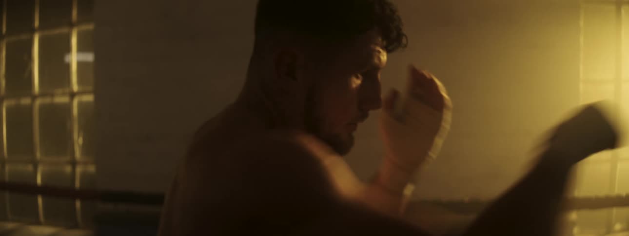 A man practicing boxing moves