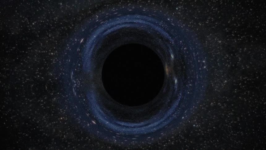 Accretion disk rotating around a black hole with matter warped by gravity in deep space
