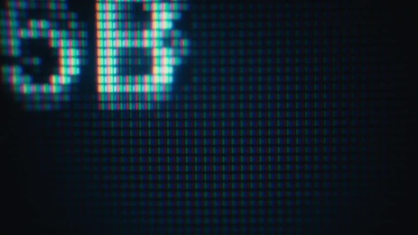Screen displaying various graphical numbers