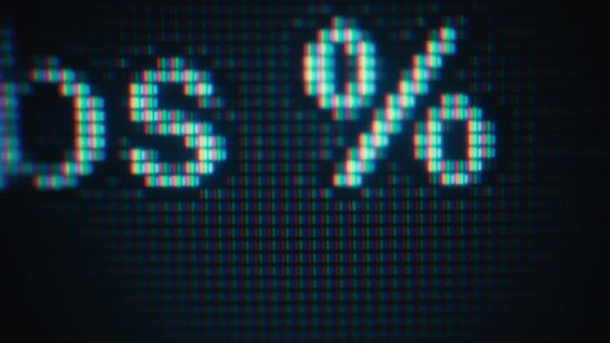 Screen displaying numbers