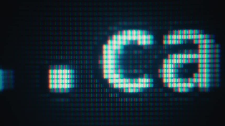 The footage uses an extreme macro lens to show the individual rgb red green blue subpixels of a crt or led monitor this creates a textured gridlike appearance common in vintage tech aesthetics