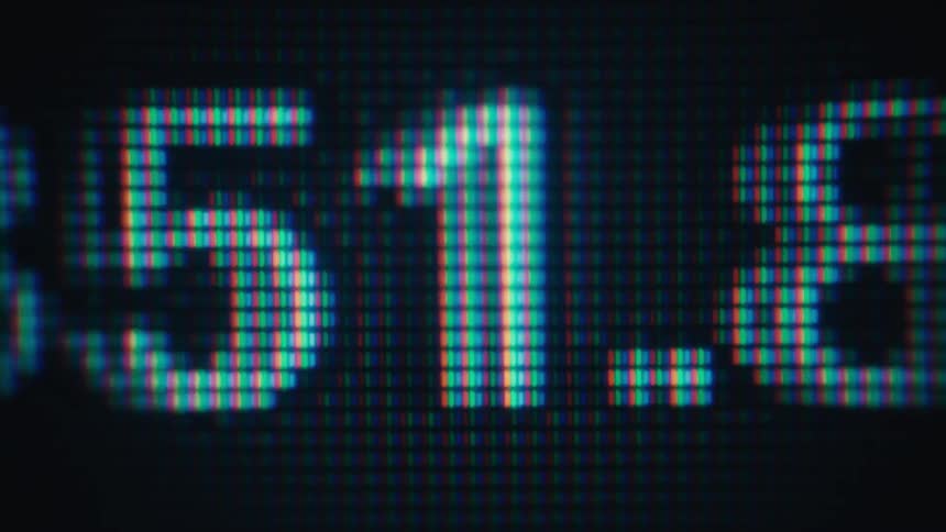Screen displaying numbers as percentages
