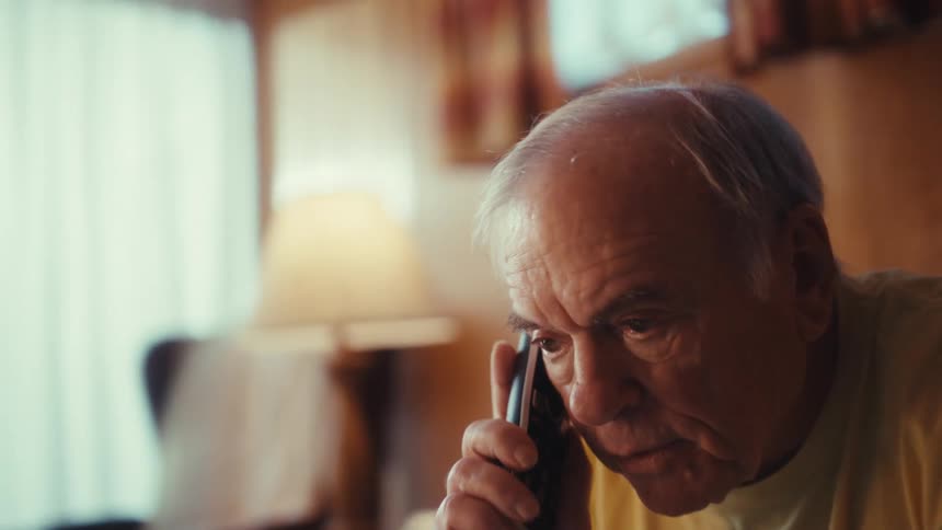 A man talks on the phone
