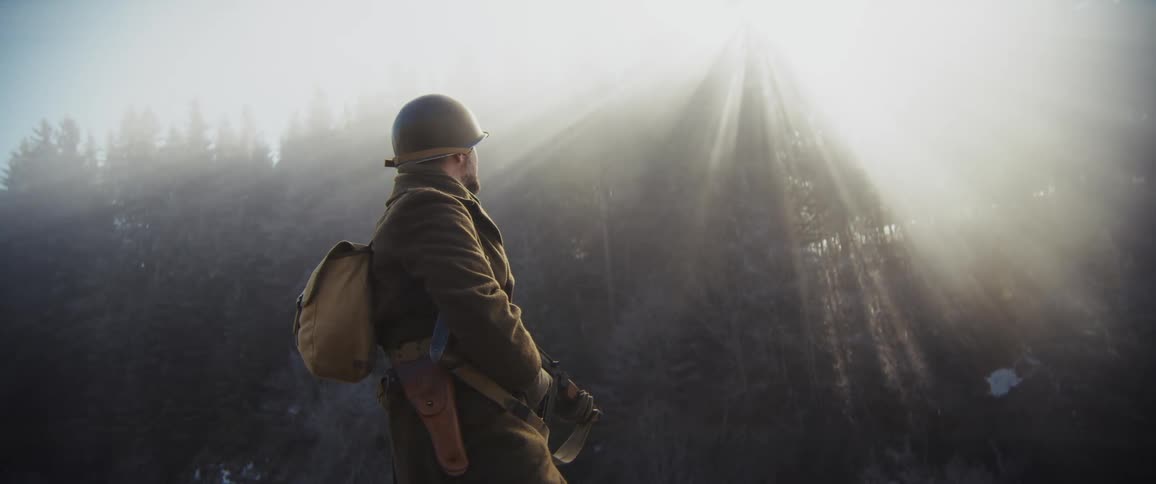 A soldier standing outdoors