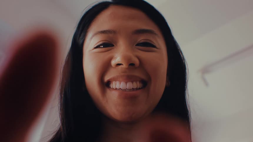 A woman taking a selfie