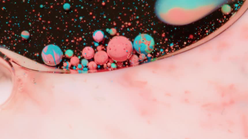 A view of some pink and blue lines