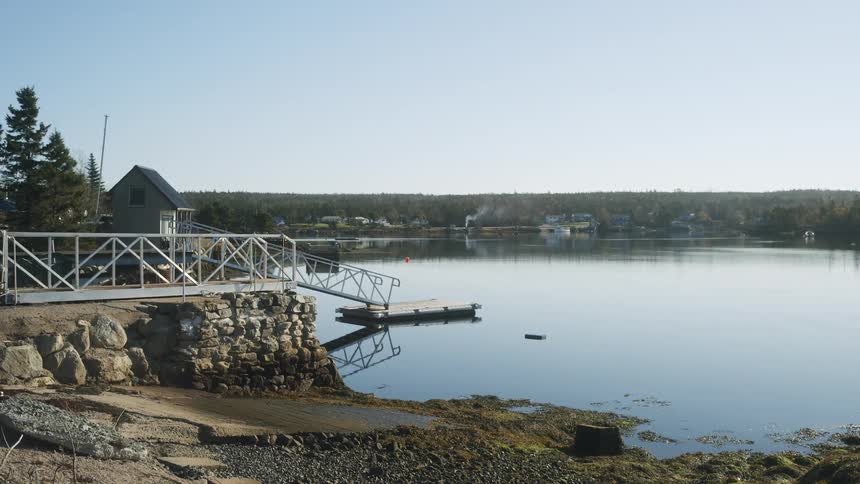 Landscape of a lake surrounded by urban houses