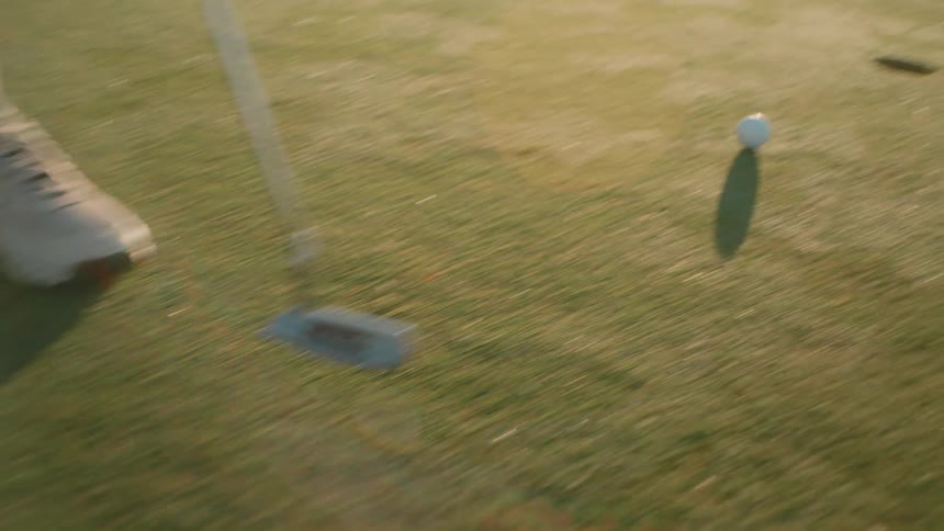 Golfer misses target near the target
