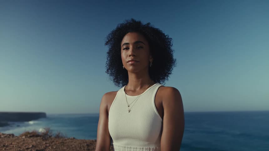 A portrait of a woman outdoors