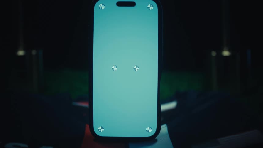 Smartphone screen on background in nighttime setting