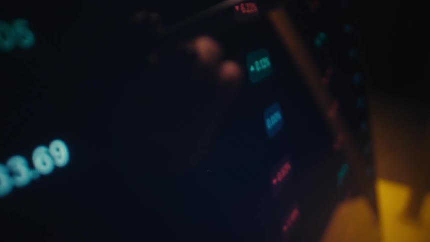 Monetary values displayed on a dark digital financial interface