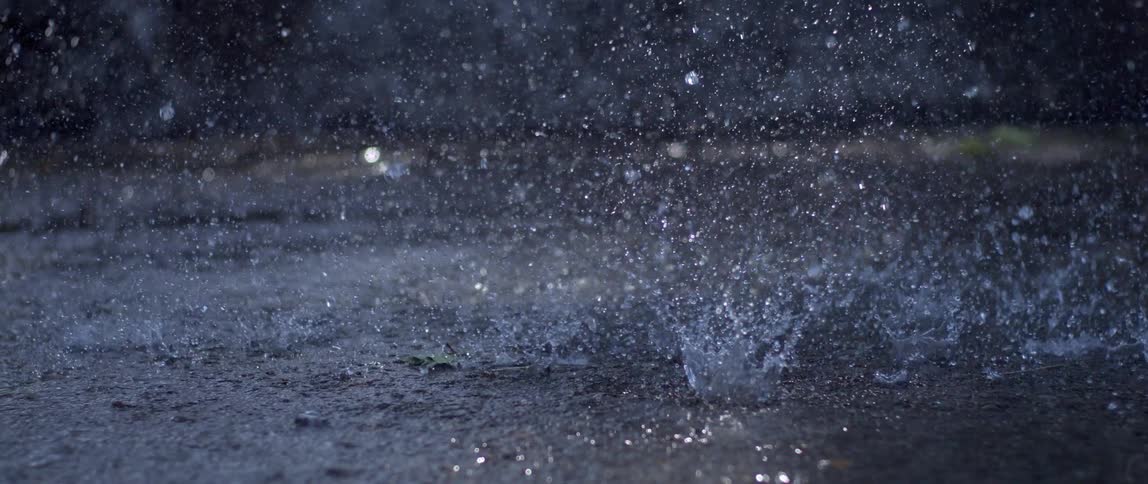 Raindrops hitting the ground