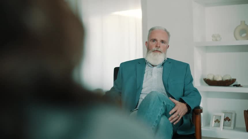 The therapist is listening to a patient