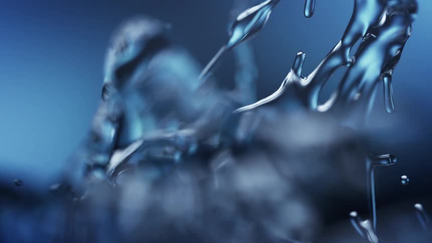 Water splashing on a surface indoors