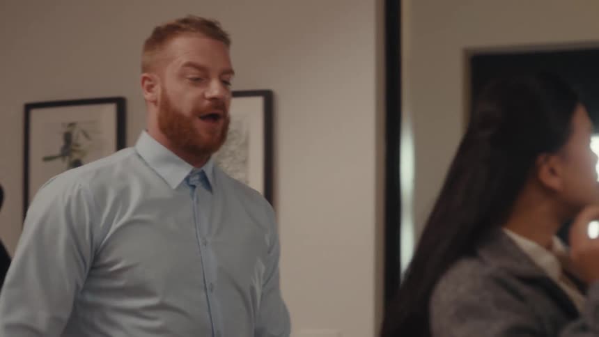 A man coming home to a house to see his wife