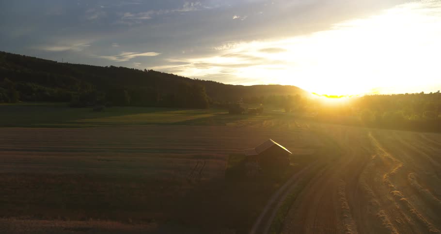 The sun rises on the cabin