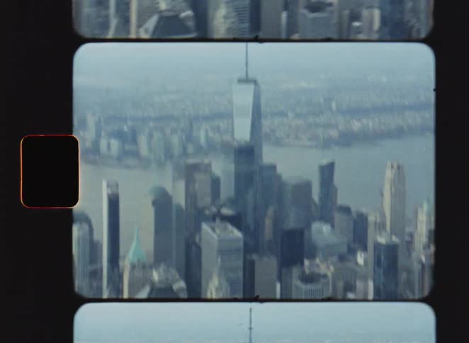 Aerial view reveals one world trade center amid lower manhattans urban landscape