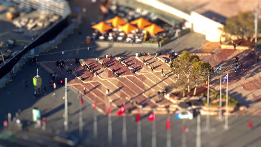 A time lapse of a plaza in a city