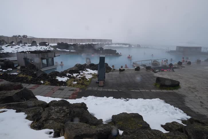 A time lapse of people going into hot springs