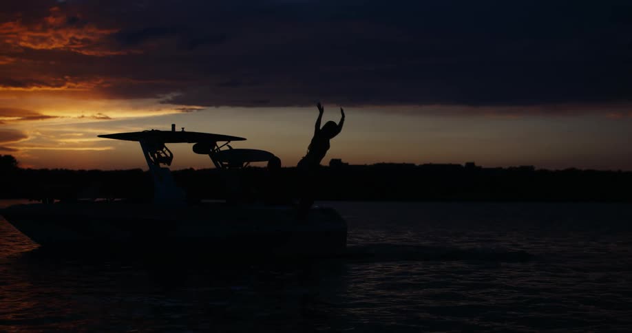A woman diving into water