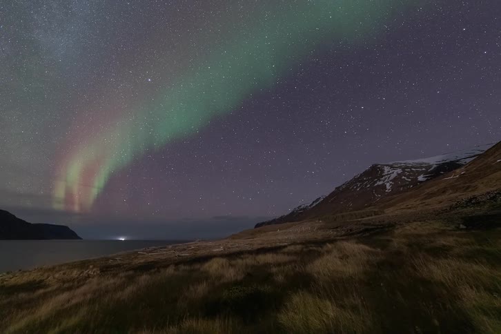 A view of the aurora over a landscape