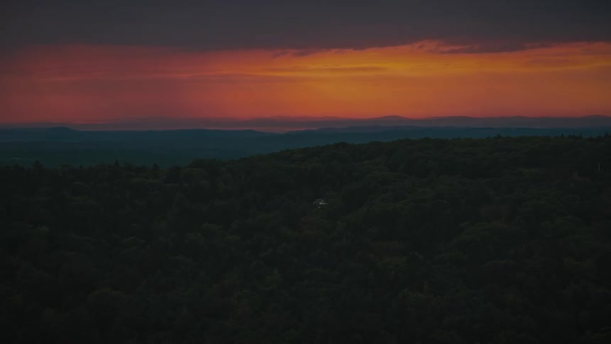 A sunset sky on the horizon