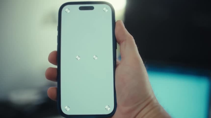 Person holding a cell phone in their hand