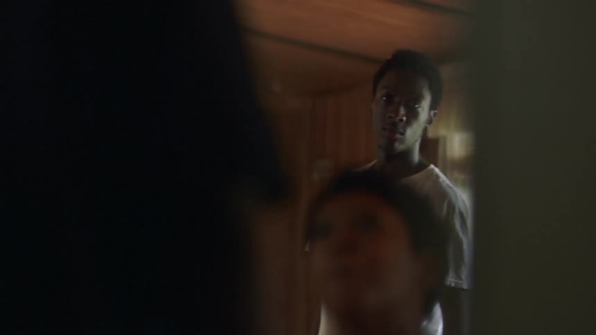Child shouting and a man looking upset