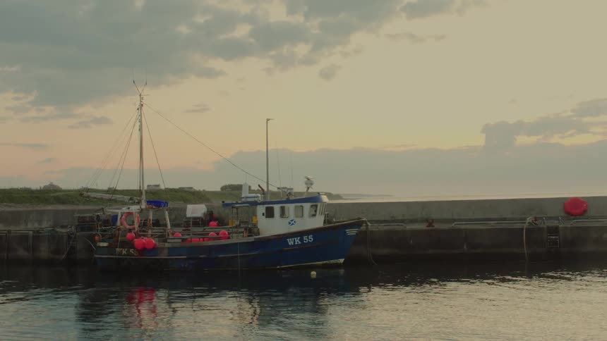 A view of a boat floating out on the water