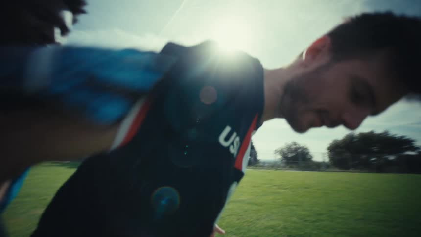 Two soccer players outdoors