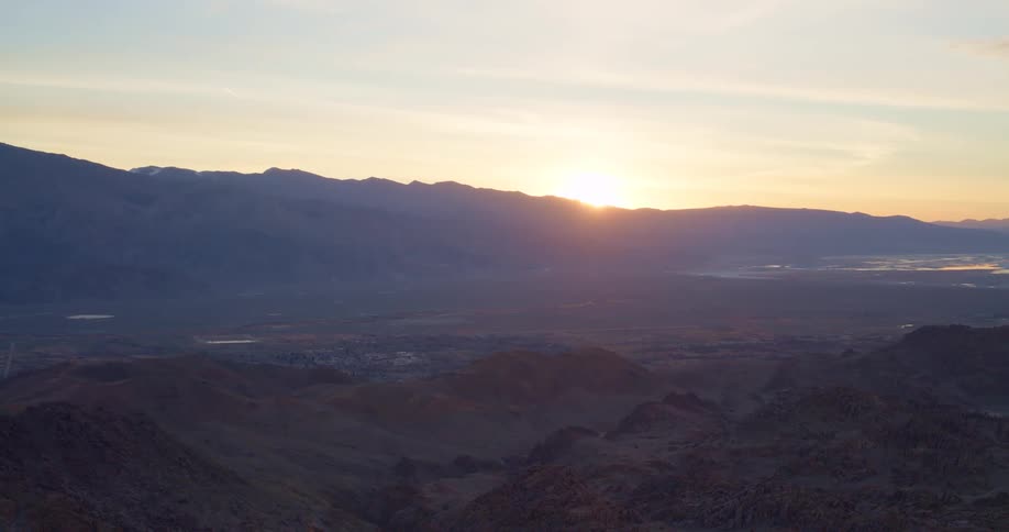 An aerial view of some mountains