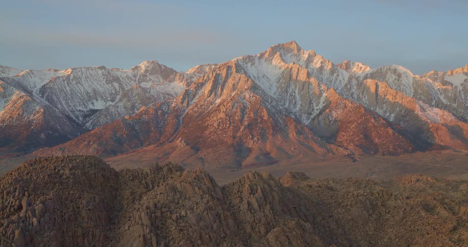 Mountain range with rough terrain and a desert valley