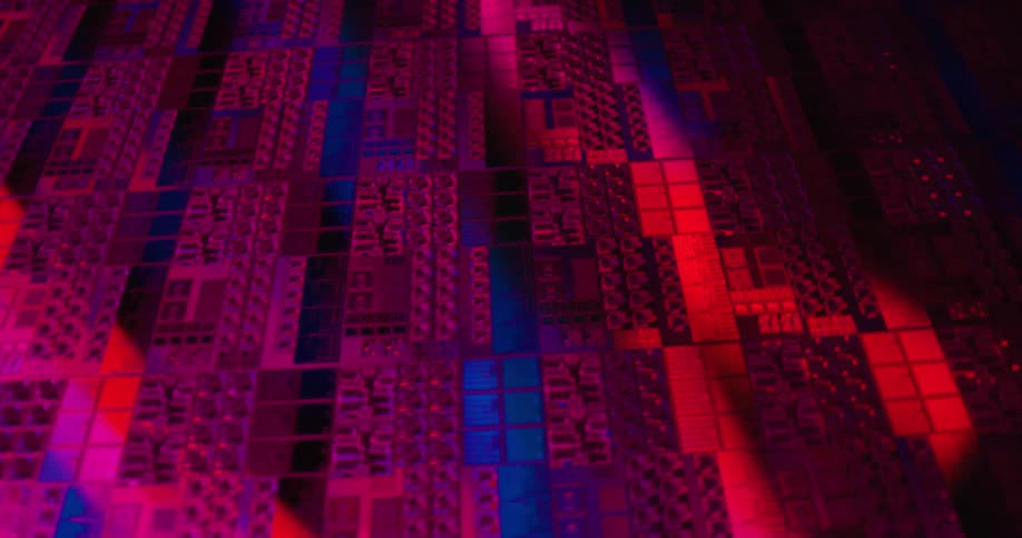 Light reflects on the machine