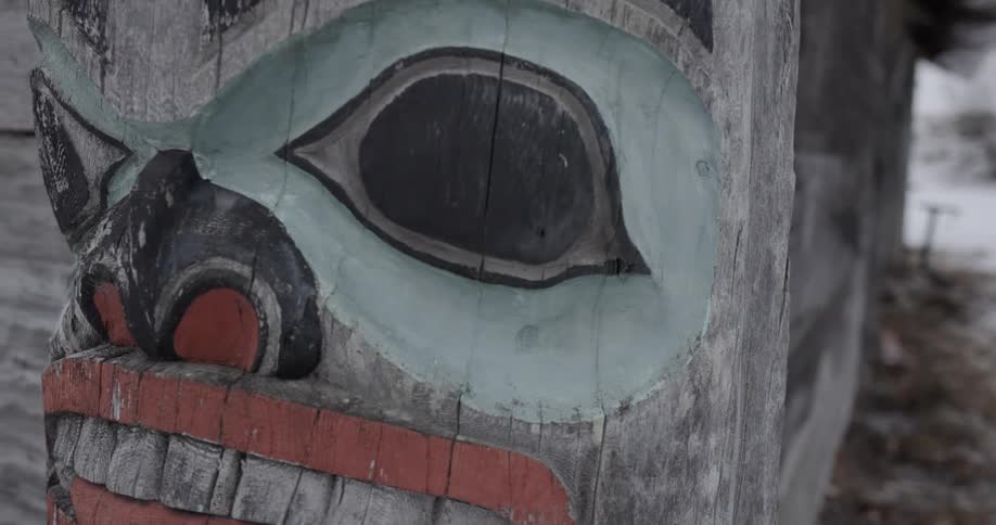 A totem pole outdoors