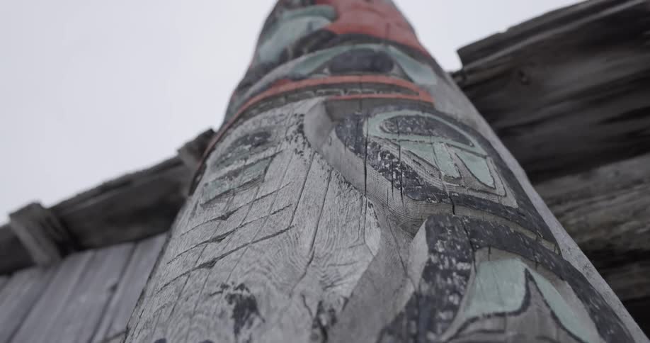 Wooden pillar with artistic designs